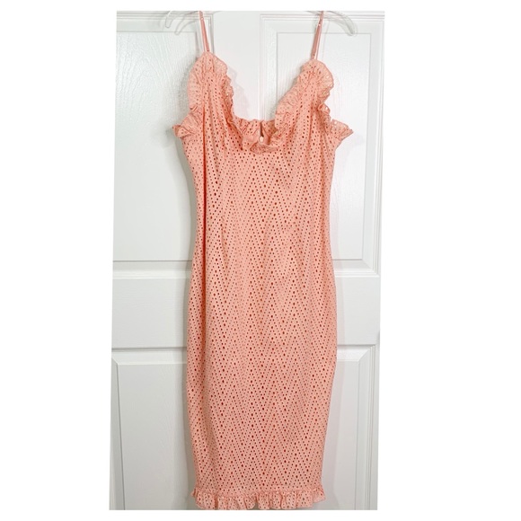 C/MEO Collective Eyelet Ruffle Midi Dress Sherbet - Picture 4 of 14